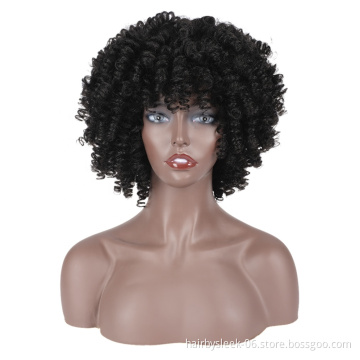 Rebecca fluffy Fashion small volume wig Wholesale natural soft short Curly Hair Black woman hair heat resistant Synthetic Weave